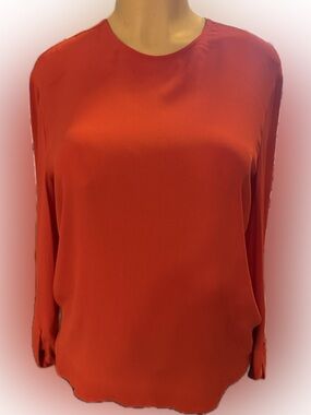 MM Lafleur Red Long-Sleeve Round Neck Blouse